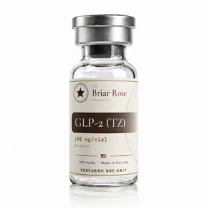 GLP-2 (TZ) 100 mg research peptide vial, USA-made, research use only