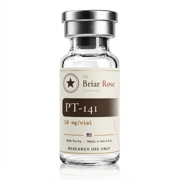 PT-141 10 mg research peptide vial, USA-made, research use only