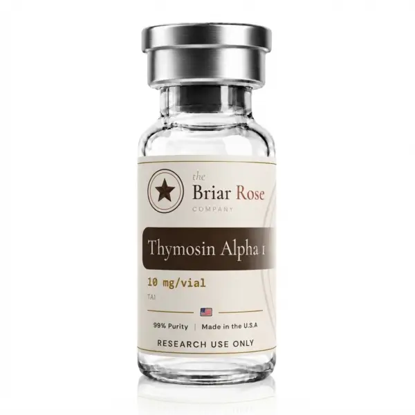 Thymosin Alpha 1 / TA1 10 mg research peptide vial, USA-made, research use only