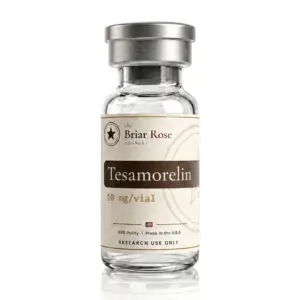 Tesamorelin 10 mg research peptide vial, USA-made, research use only